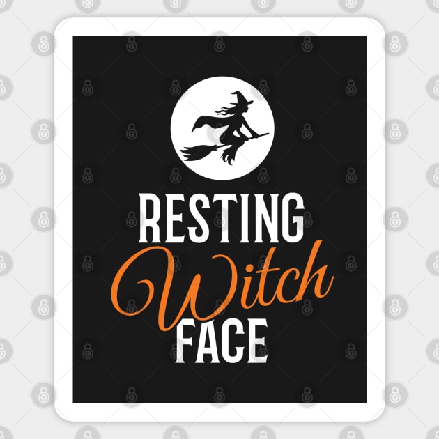 Resting Witch Face Halloween Sticker by creativecurly